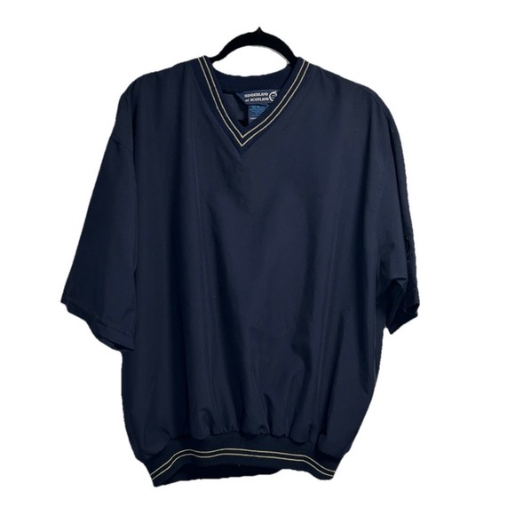 Sunderland Of Scotland Pullover Jacket Men's Medium Windbreaker Navy Golf V-Neck - Picture 1 of 5